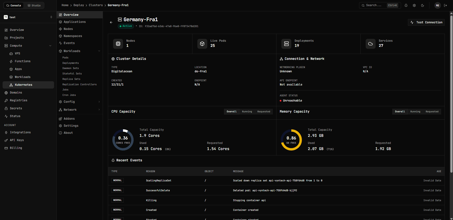 VynCloud Automated Kubernetes Orchestration and Bring Your Own Cluster